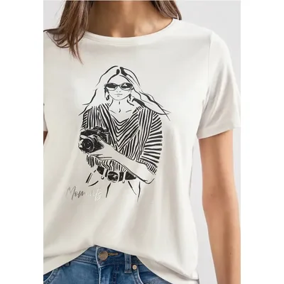 Street One T-Shirt mit Rundhals und Frontprint