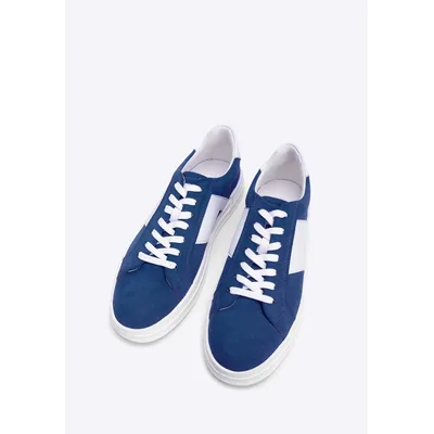 Wittchen Herren-Sneaker mit kontrastierender Sohle, marineblau, Öko-Leder