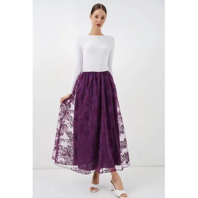 Blumenkleid Hohe Taille Maxi-Rock