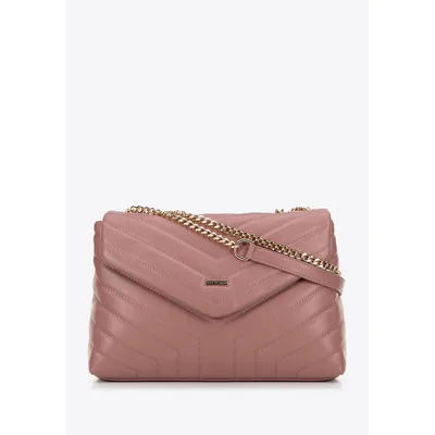 Wittchen Damen-Umhängetasche mit Kette aus Kunstleder, rosa