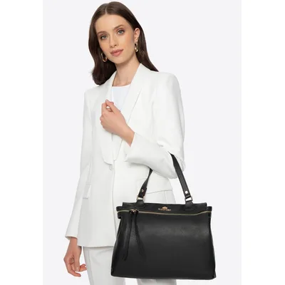 Wittchen Damen-Etui aus Naturleder, schwarz und gold