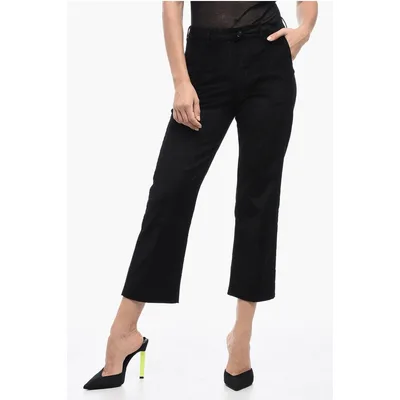 Kurze Cordhose in Schwarz