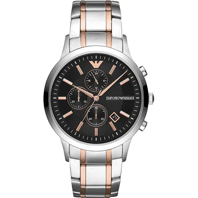 Elegante Herrenuhr der Marke Armani. Die Uhr hat ein Armband, das auch kleiner gemacht werden kann, das Gehäuse hat einen Durchmesser von 43 mm und das Uhrwerk ist ein Quarzwerk.  Marke: Emporio ArmaniModellname: AR11165 (43mm)Kategorie: HerrenuhrMaterialien: EdelstahlFarben: silber, rosa, schwarz
