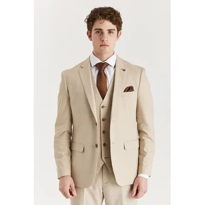 Leichter einreihiger Sommerblazer für Herren in Beige