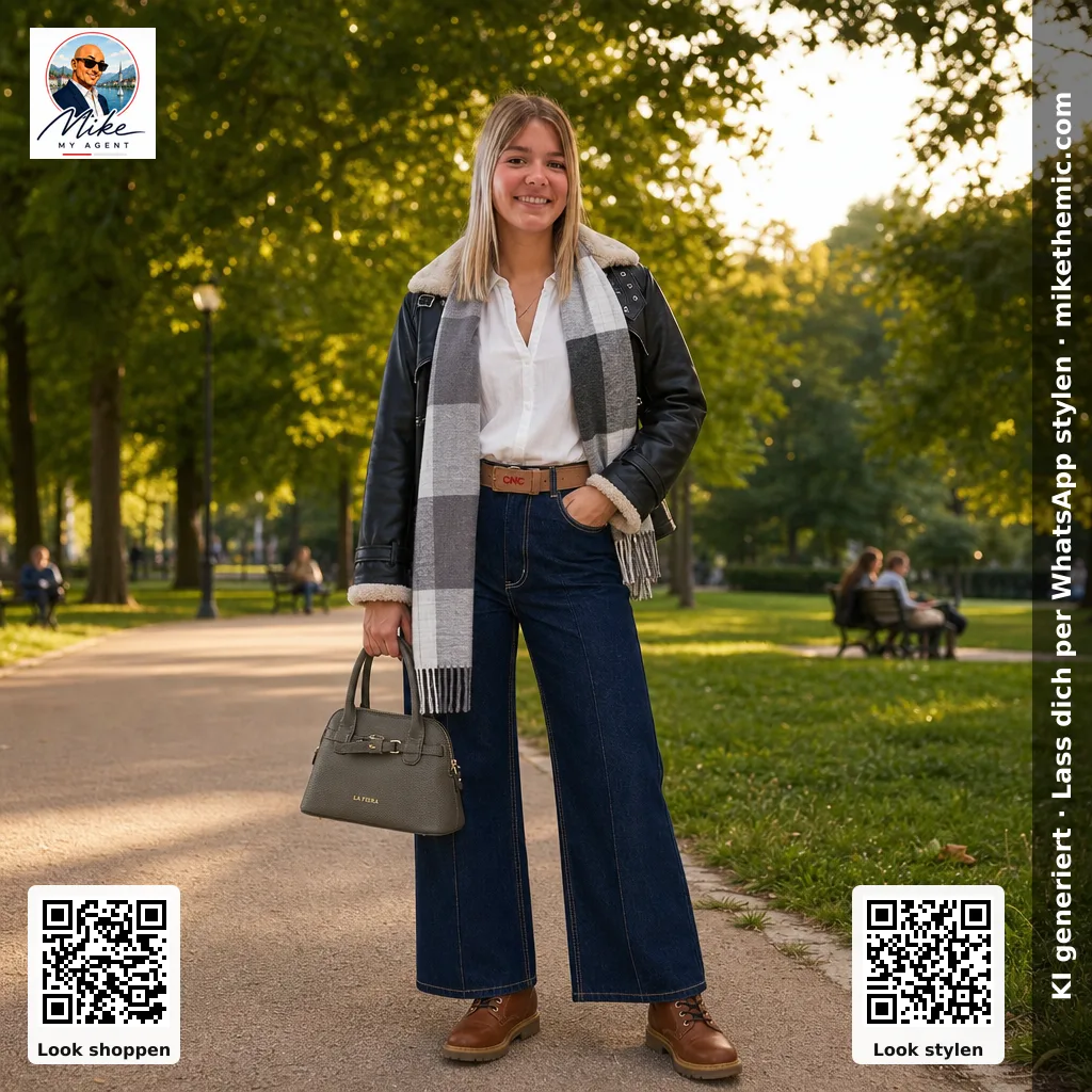 Pilotenjacke: Lederjacke mit Teddyfleece-Kragen