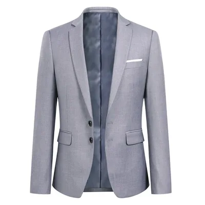 Hellgrauer Blazer mit zwei Knöpfen