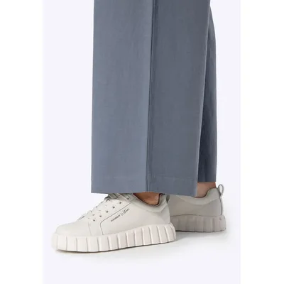 Wittchen Damen-Sneaker aus Leder mit hohem Plateau, Off-White, Echtleder