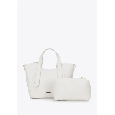 Wittchen Damenkoffer mit abnehmbarer Tasche, cremeweiß, Kunstleder