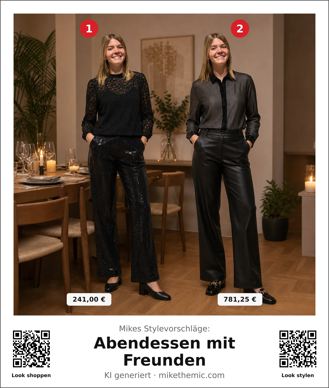 Dark Romance: Spitzenbluse mit Lederhose
