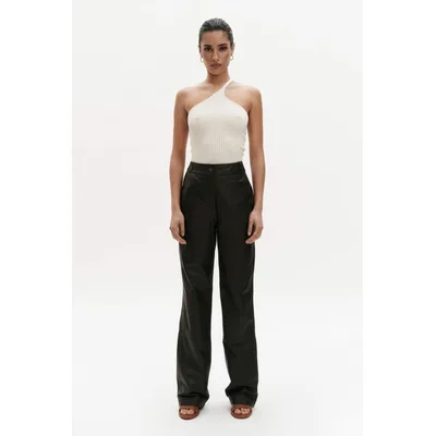 BENU Damen Schwarze Lederhose