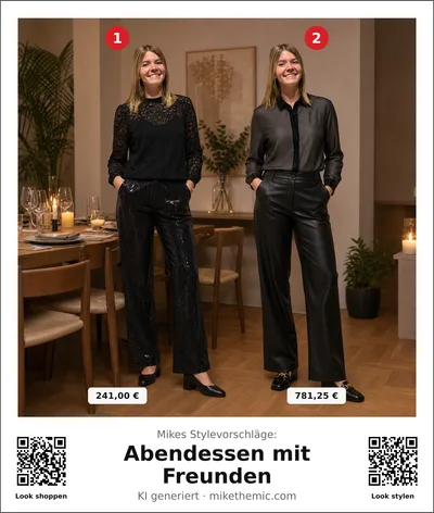 Dark Romance: Spitzenbluse mit Lederhose