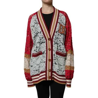 Spitzen-Cardigan Strickpatchwork