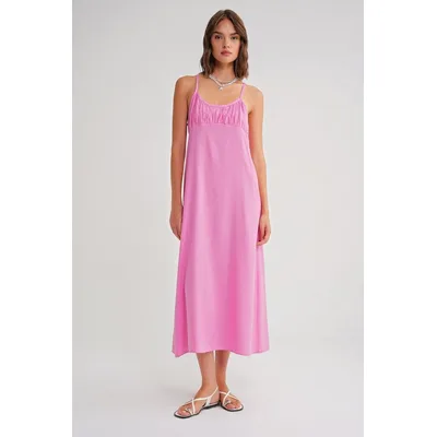 Träger Maxi-Kleid mit gerafftem Detail