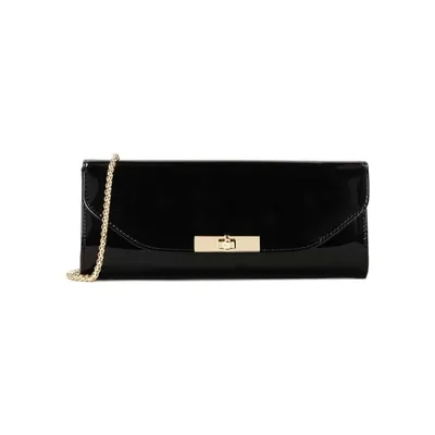 Elegante schwarze Clutch-Tasche aus Lackleder