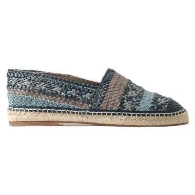 Gewebte Leder-Espadrilles Slipper