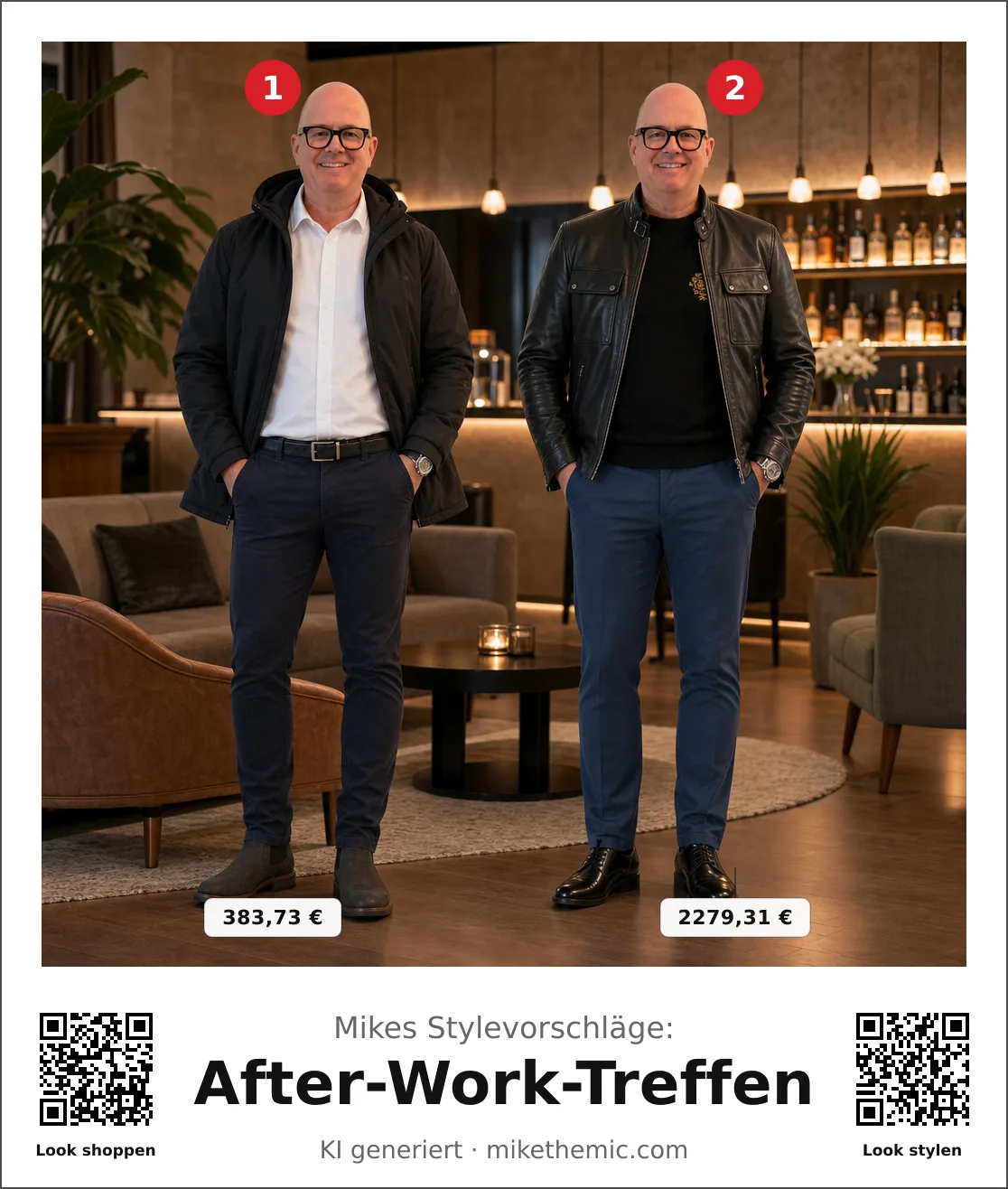 Leder-Look: Lederjacke mit dunkler Jeans