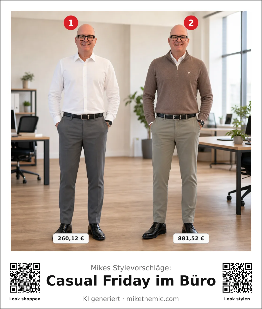Layering: Hemd unter Strickpullover mit Chinohose