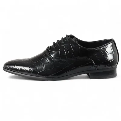 Klassische Oxford-Derby-Schnürschuhe für Herren in Schwarz