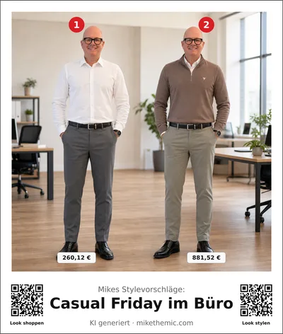 Layering: Hemd unter Strickpullover mit Chinohose