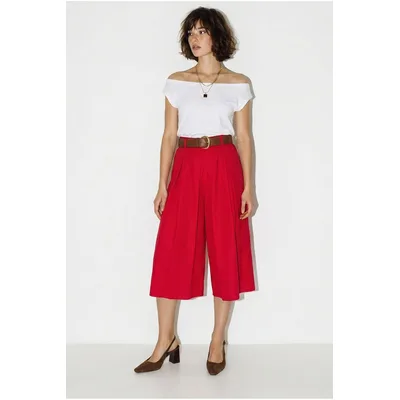 Hochtaillierte Weite Falten-Culottes