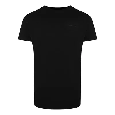 Schwarzes kurzärmeliges dehnbares T-Shirt
