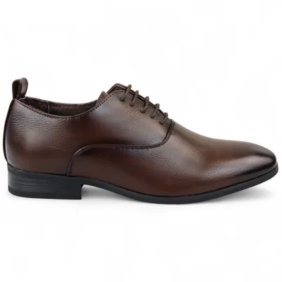 Braune klassische Oxford-Derby-Schuhe zum Schnüren für Herren