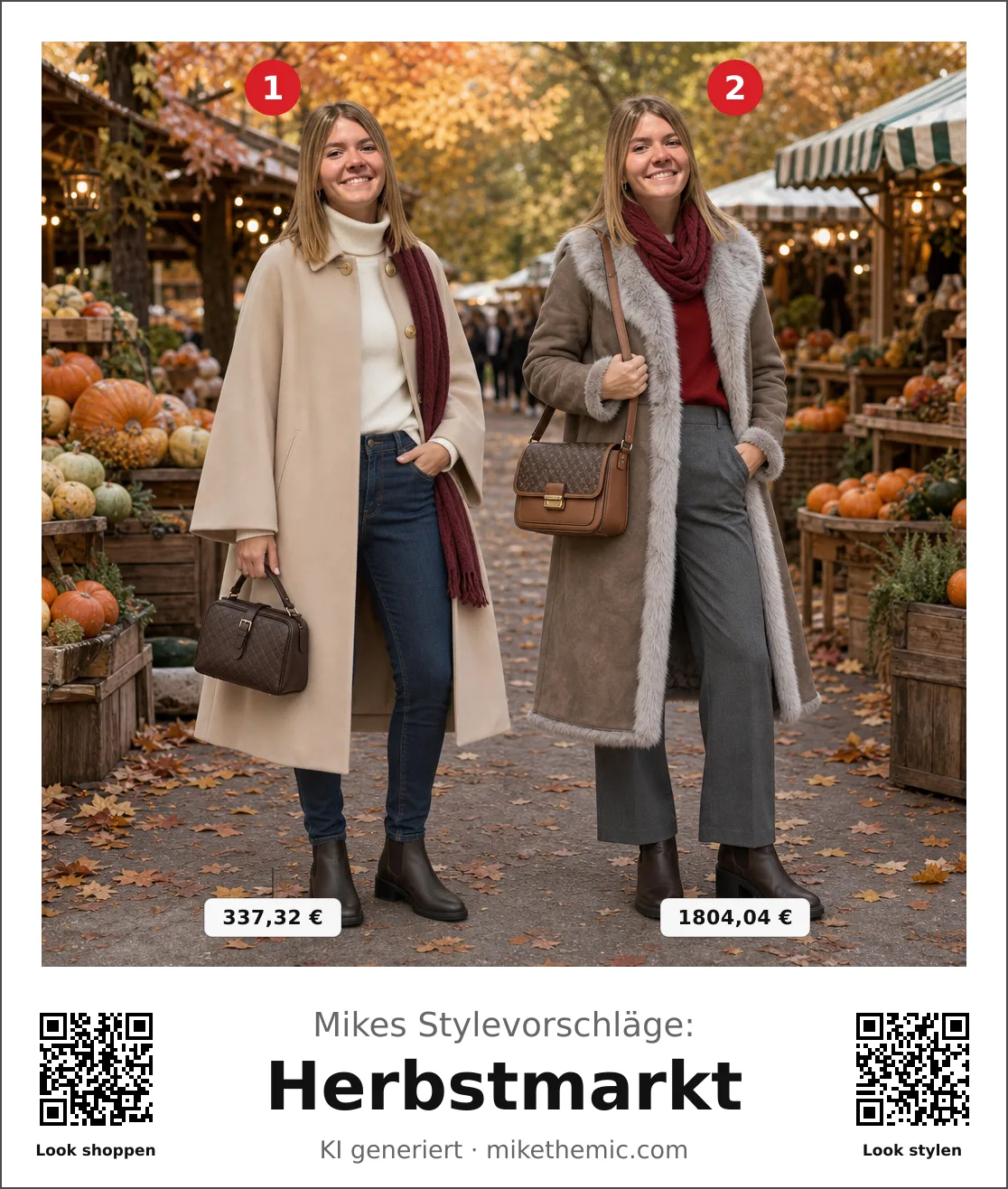 Herbstmarkt, fein und elegant: klare Linien in Herbstfarben
