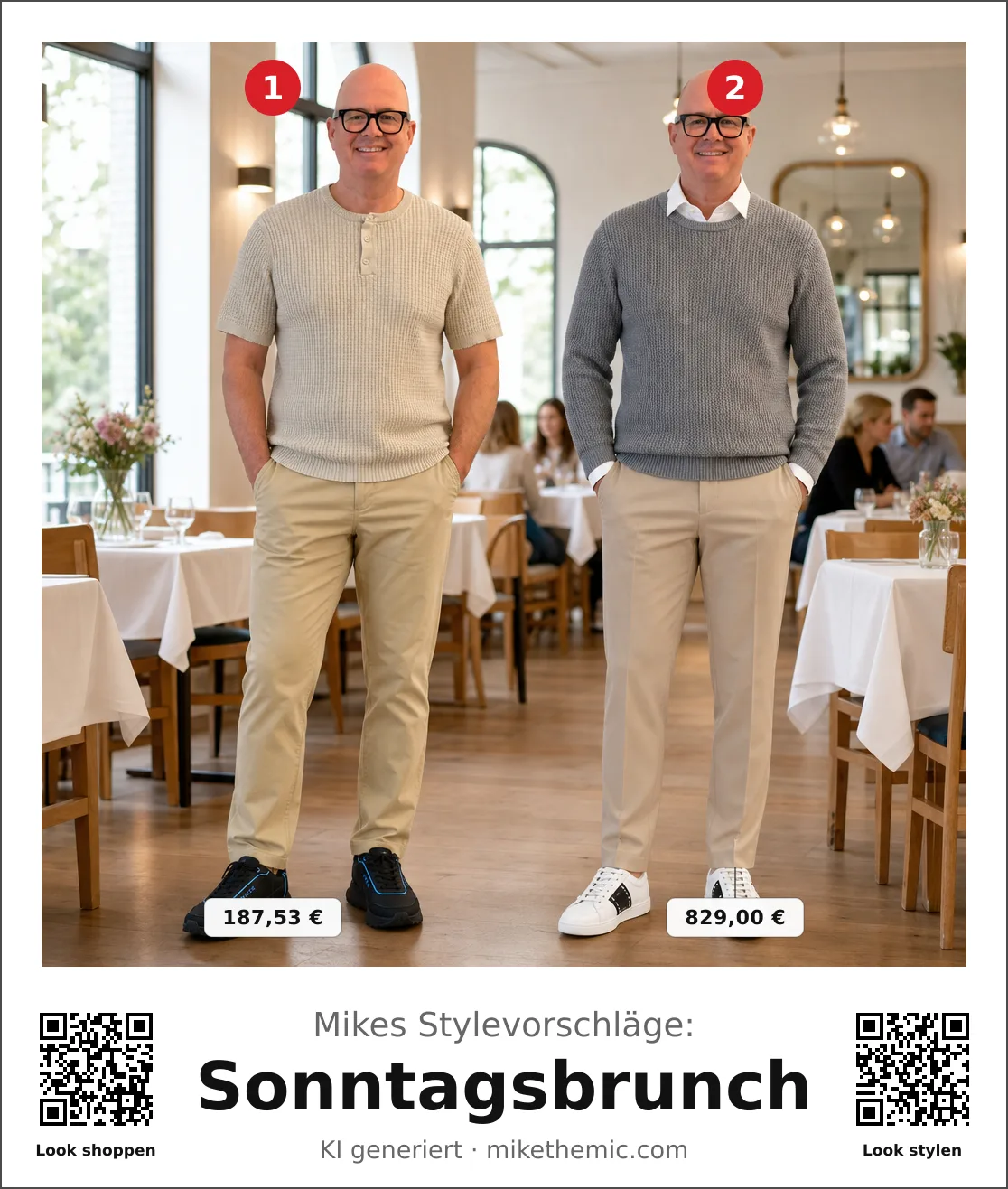 Layering: Strickweste über Hemd mit Chinohose