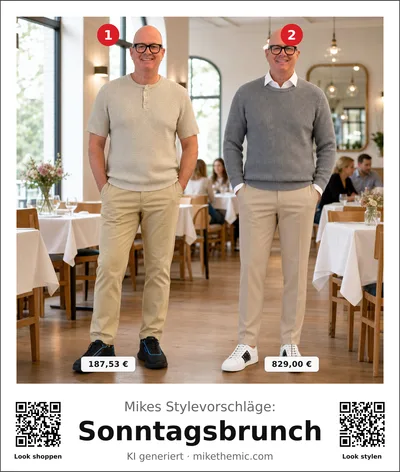 Layering: Strickweste über Hemd mit Chinohose