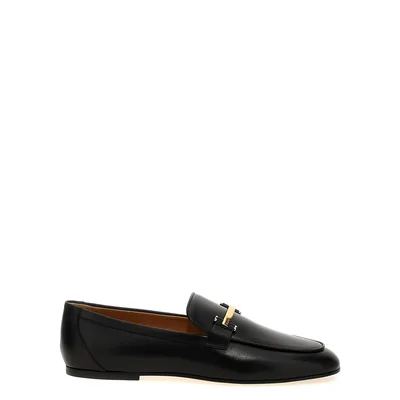 Tod's Schwarze Kalbsleder Slipper