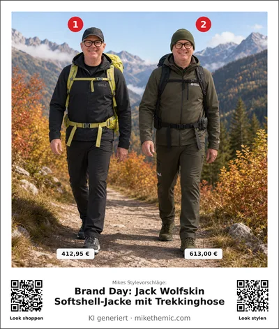Brand Day: Jack Wolfskin Softshell-Jacke mit Trekkinghose
