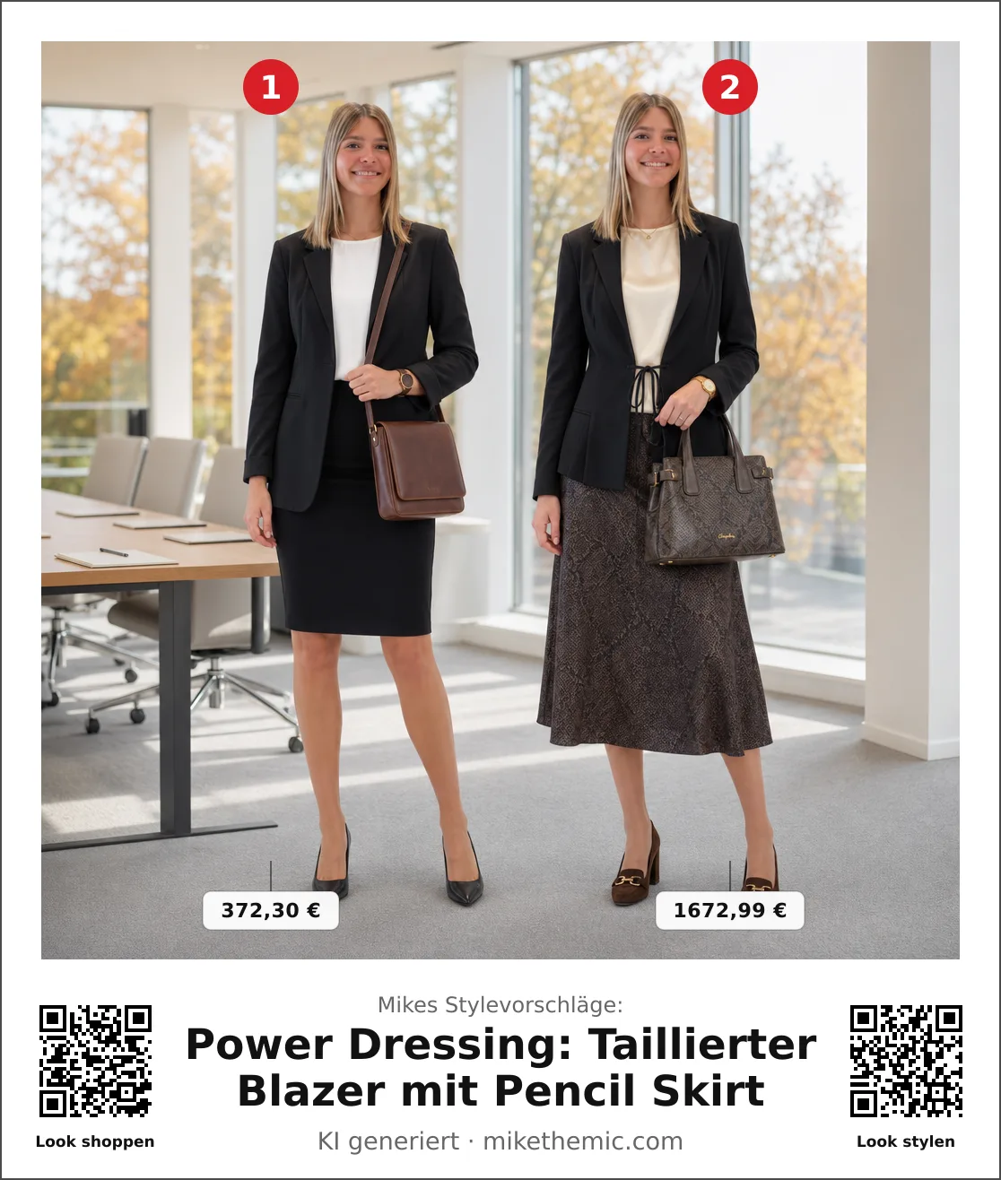 Power Dressing: Taillierter Blazer mit Pencil Skirt