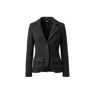 Taillierter Blazer in Anthrazit mit Struktur und klassischem Revers