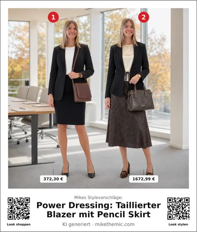 Power Dressing: Taillierter Blazer mit Pencil Skirt