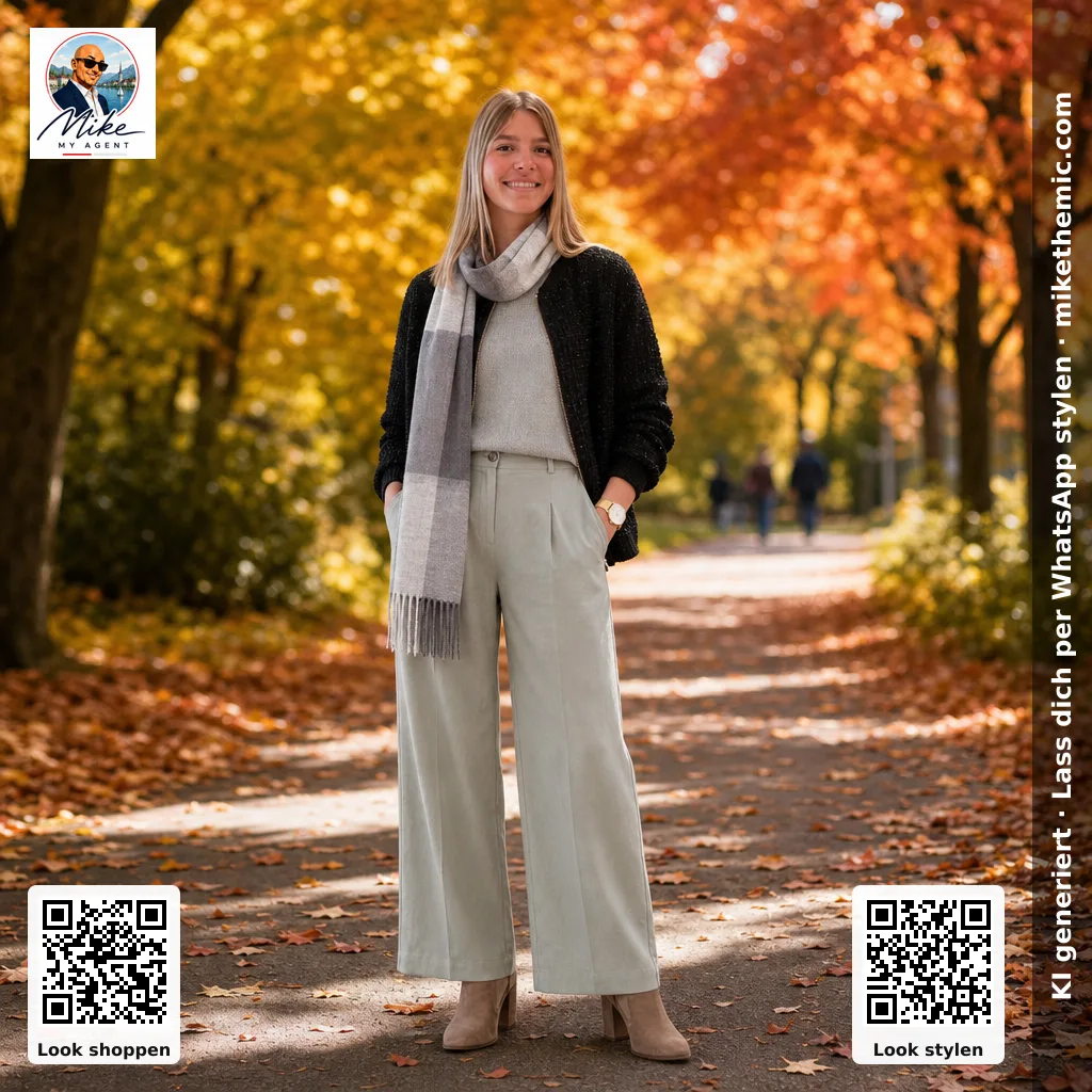 Funnel-Neck-Jacke mit Karomuster
