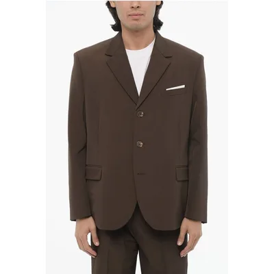 Neil Barrett Slim-Fit Blazer mit Revers, 3 Knöpfen und Seitenschlitzen - Braun