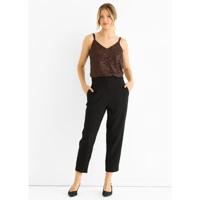 Schwarze Knöchelgrazer Zigarettenschneiderei-Hose