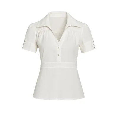 Weiße Bluse mit Knopfleiste – Klassische Eleganz mit modernem Touch