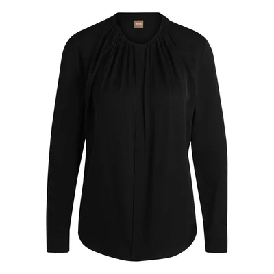 Boss - Bluse für Damen, Seide, Regulär, Langärmlig (Schwarz)