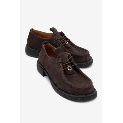 Band Leder Schnürung Loafer Damen