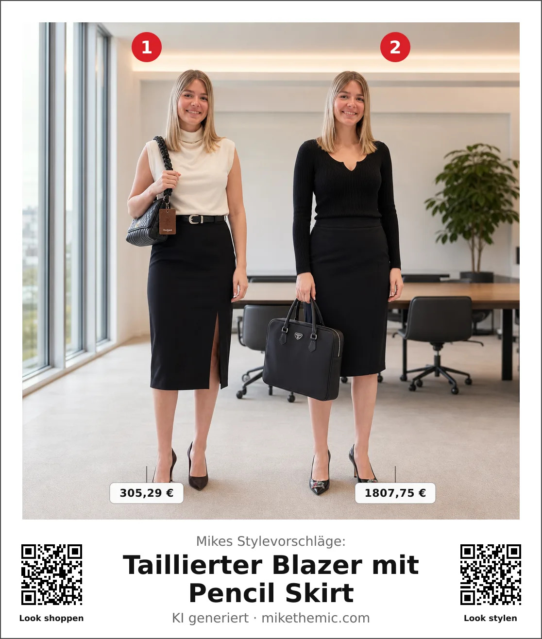 Taillierter Blazer mit Pencil Skirt