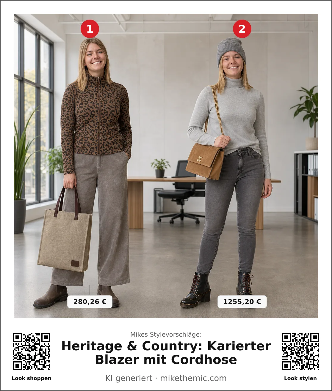 Heritage & Country: Karierter Blazer mit Cordhose