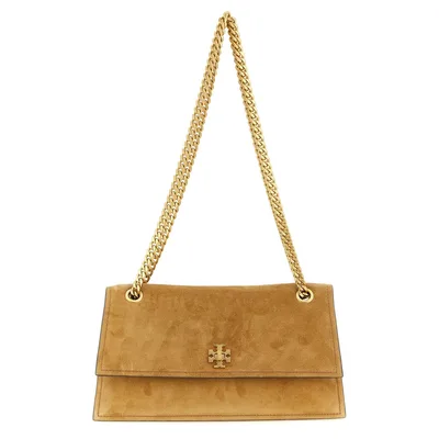 Tory Burch Braune Kalbsleder Schultertasche